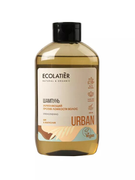 ECOLATIER Шампунь укрепляющий против ломкости волос Ши & Магнолия 600 мл
